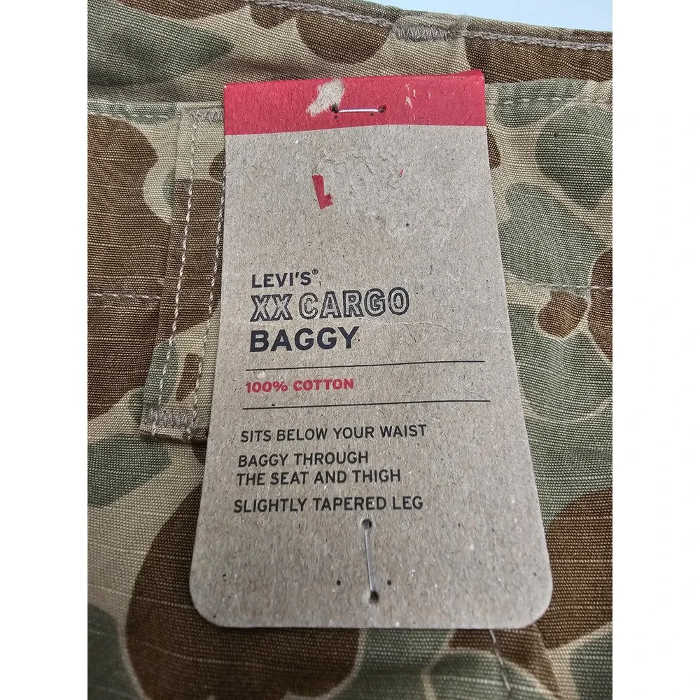 Levis XX‎ Cargo Baggy Pants Mens 29x32 Duck Camo Ripstop Cotton A4693-0004 NEW